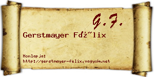 Gerstmayer Félix névjegykártya